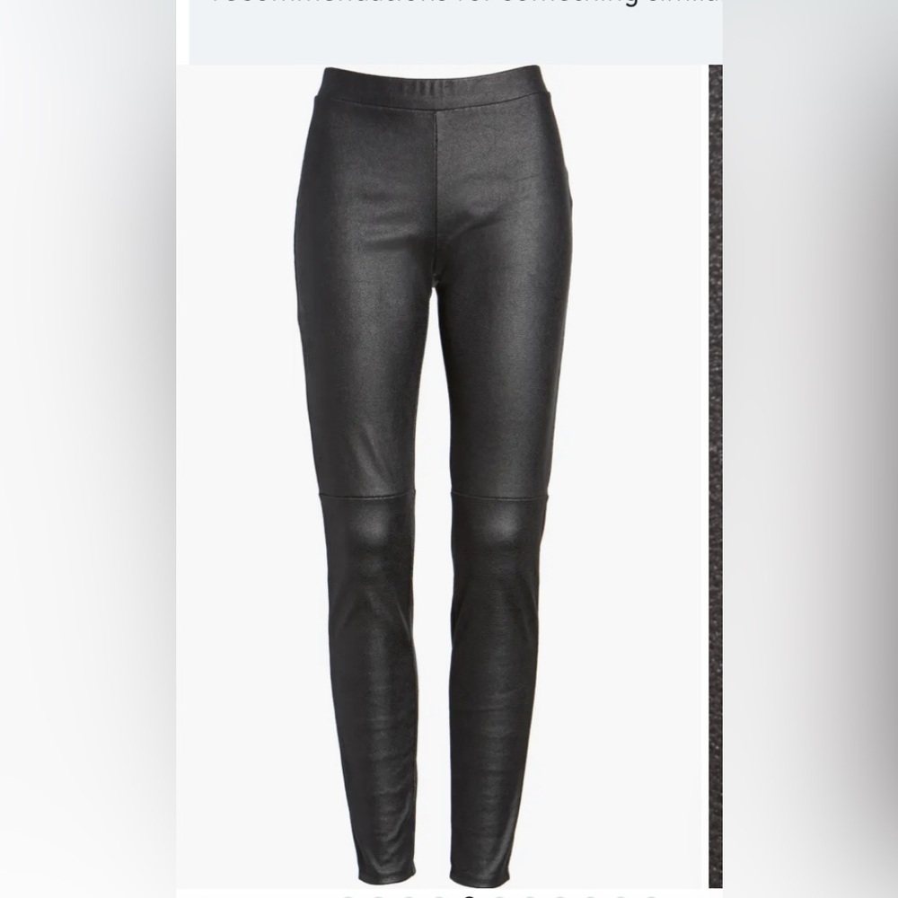 Trouvé Black Faux MidRise Lightly Texture Moto Inspo Leather Leggings 80s Punk M - Picture 7 of 14